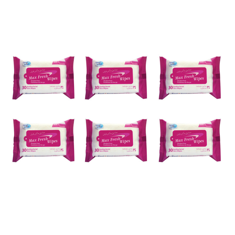Cool & Cool Max Fresh Wipes 30's Pack of 6