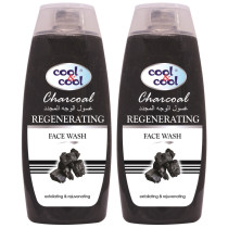 Cool & Cool Regenerating Face Wash 200ml Charcoal Twin Pack