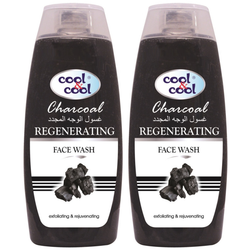 Cool & Cool Regenerating Face Wash 200ml Charcoal Twin Pack