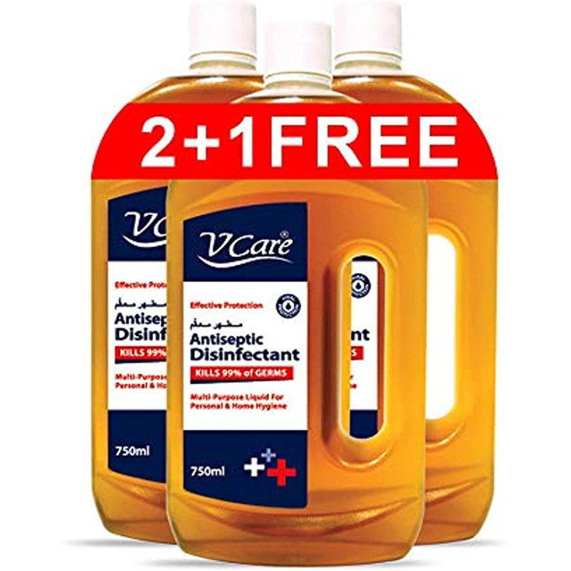 Vcare Antiseptic Disinfectant Liquid 750ml Buy 2 Get 1 Free