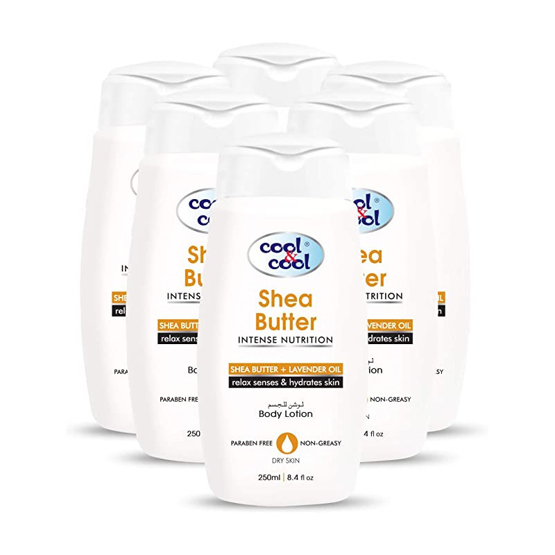 Cool & Cool Body Lotion Shea Butter 250ml Pack of 6