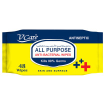VCare All Purpose Anti Bacterial Wipes 48pc