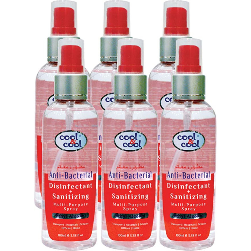 Cool & Cool Disinfectant Sanitizing Spray 100ml x6