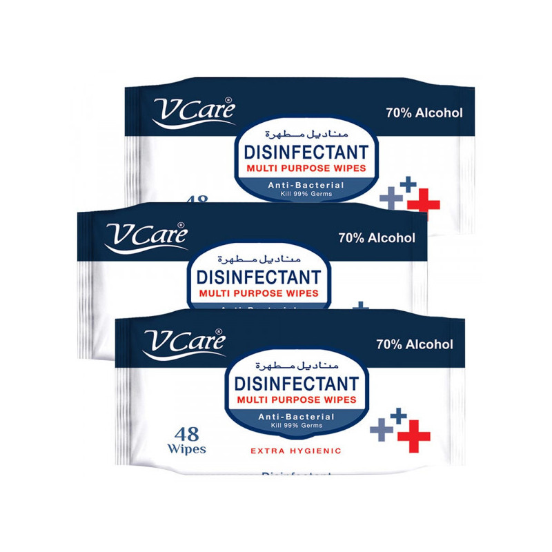 Vcare Disinfectant Wipes Anti Bacterial 48s Buy 2 Get 1 Free