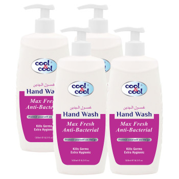 Cool & Cool AntiBacterial Hand Wash Max Fresh 500ml x4