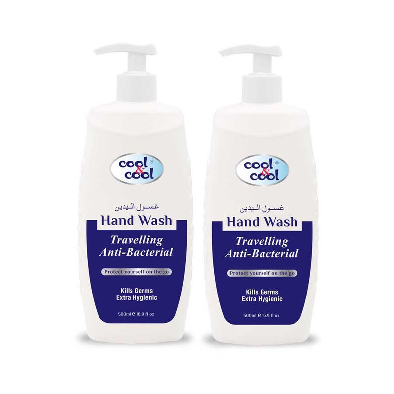 Cool & Cool AntiBacterial Hand Wash Travelling 500ml x2