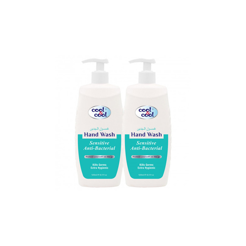 Cool & Cool AntiBacterial Hand Wash Sensitive 500ml x2
