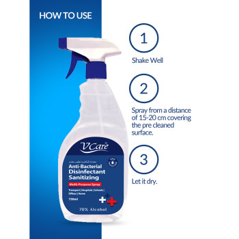 Vcare Disinfectant Sanitizing Spray 750ml Buy 2 Get 1 Free