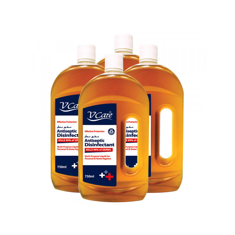 VCare Antiseptic Disinfectant Liquid 750ml Pack of 4