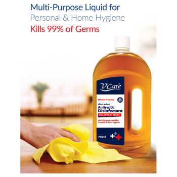 VCare Antiseptic Disinfectant Liquid 750ml Pack of 4