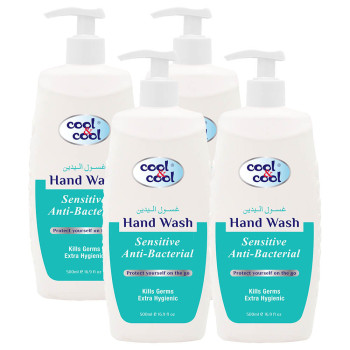 Cool & Cool AntiBacterial Hand Wash Sensitive 500ml x4