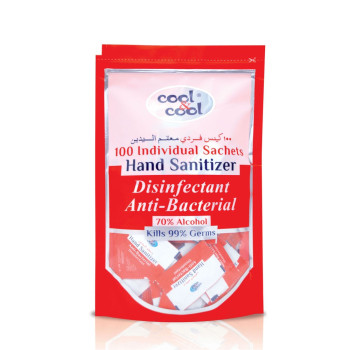 Cool & Cool Hand Sanitizer Disinfectant Sachet 100s