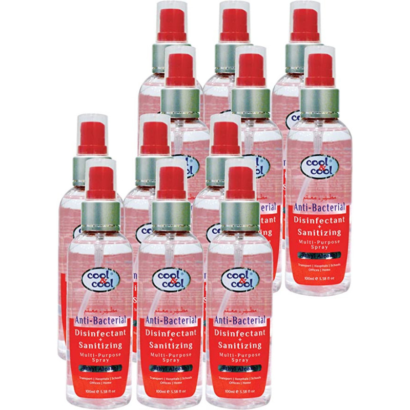 Cool & Cool Disinfectant Sanitizing Spray 100ml x12