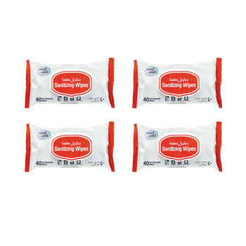 Cool & Cool Sanitizing Wipes 40s Pack of 4
