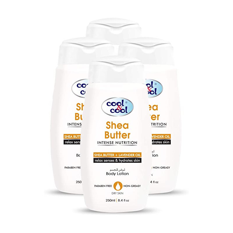 Cool & Cool Body Lotion Shea Butter 250ml Pack of 4