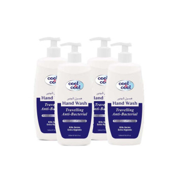 Cool & Cool AntiBacterial Hand Wash Travelling 500ml x4