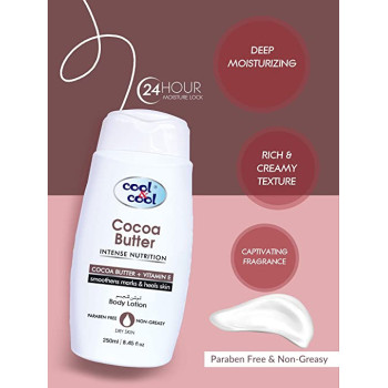 Cool & Cool Body Lotion Cocoa Butter 250ml Pack of 6