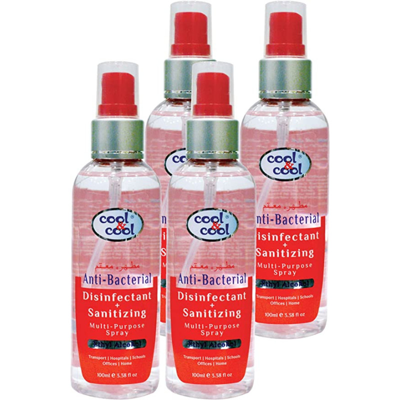 Cool & Cool Disinfectant Sanitizing Spray 100ml x4