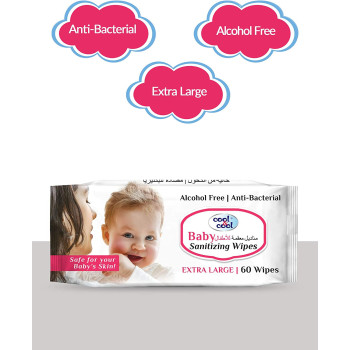 Cool & Cool Baby Sanitizing Wipes 60s Pack of 4