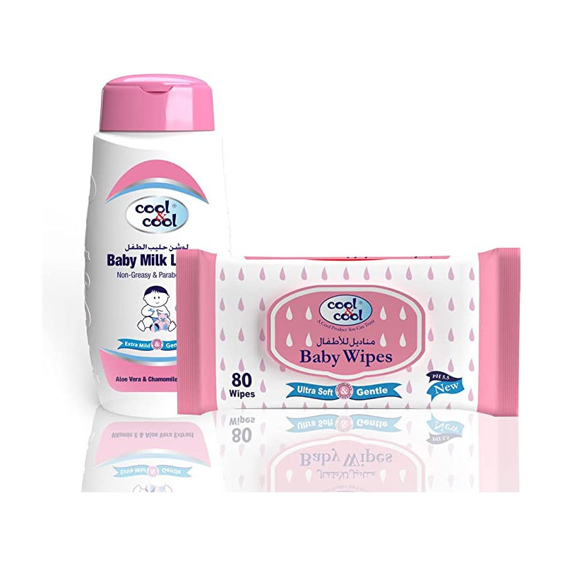 Cool & Cool Baby Wipes 80s Baby Lotion 100ml Free