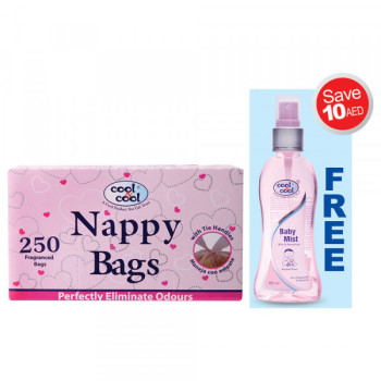 Cool & Cool Nappy Bags 250s Baby Mist 85ml Pink Free