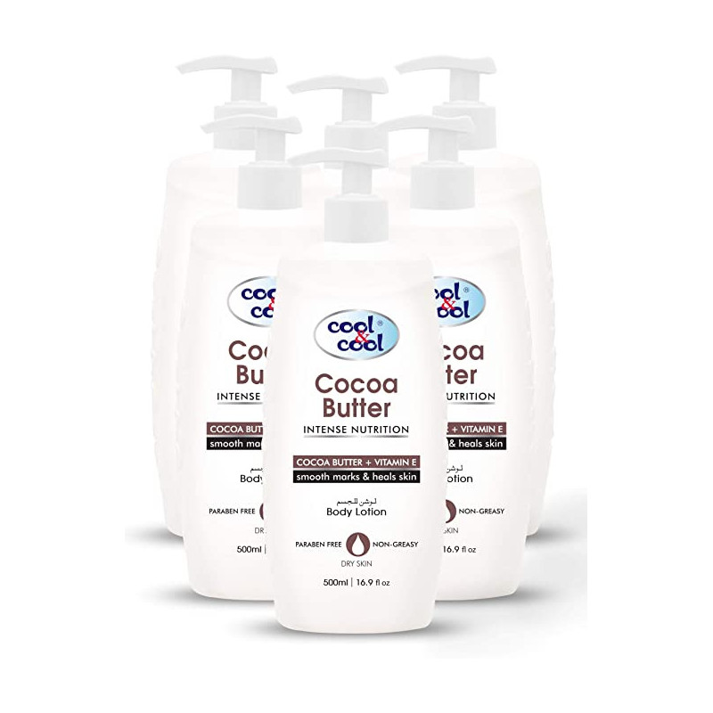 Cool & Cool Body Lotion Cocoa Butter 500ml Pack of 6