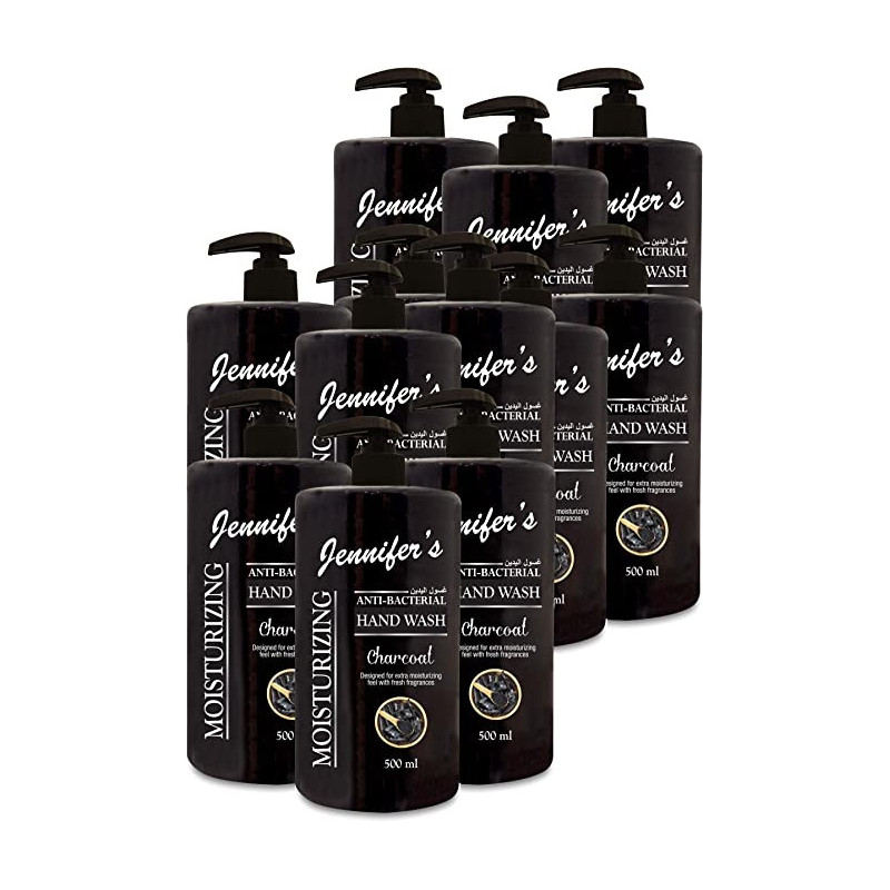 Jennifers Hand Wash 500ml Charcoal x12 6000ml