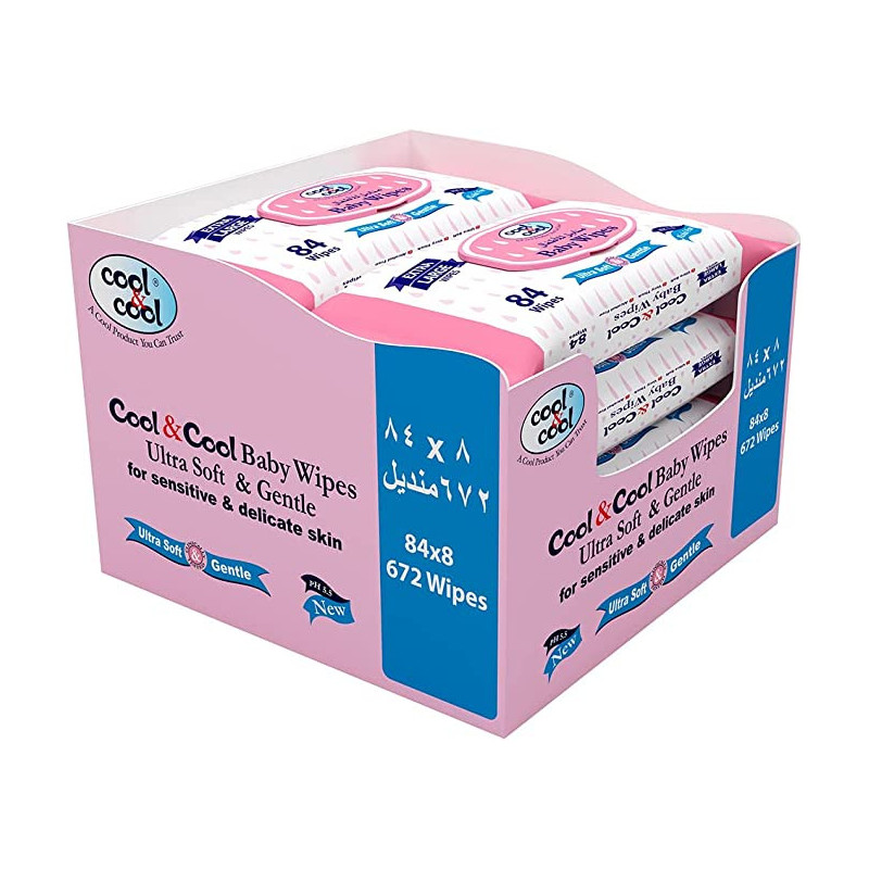 Cool & Cool Extra Large Size Baby Wipes 84s Bundle of 8