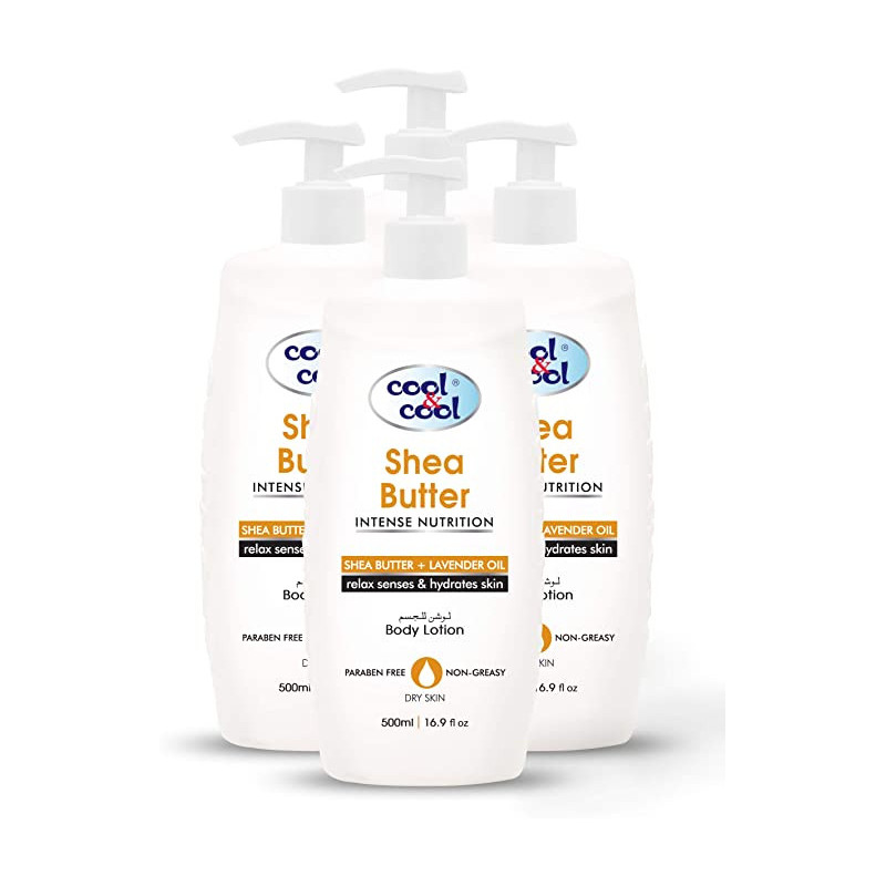 Cool & Cool Body Lotion Shea Butter 500ml Pack of 4