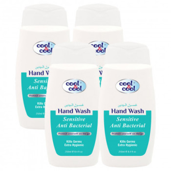 Cool & Cool AntiBacterial Hand Wash Sensitive 250ml x4