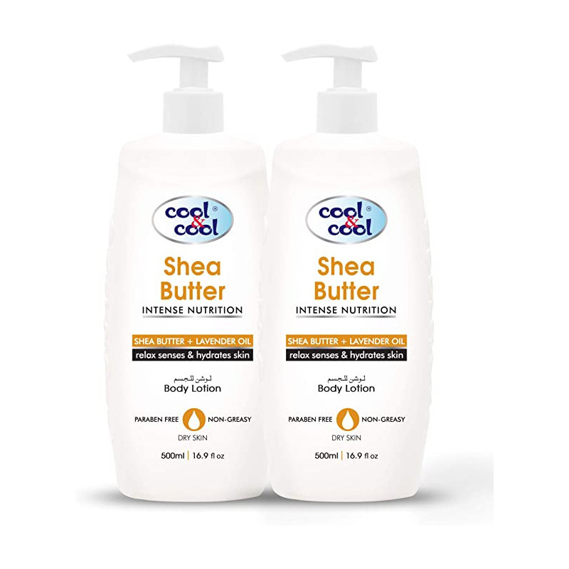 Cool & Cool Body Lotion Shea Butter 500ml Pack of 2