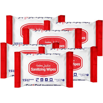Cool & Cool Sanitizing Wipes 15s Pack of 6