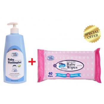 Cool&Cool Baby Washing Gel 500ml Baby Wipes Regular 40s