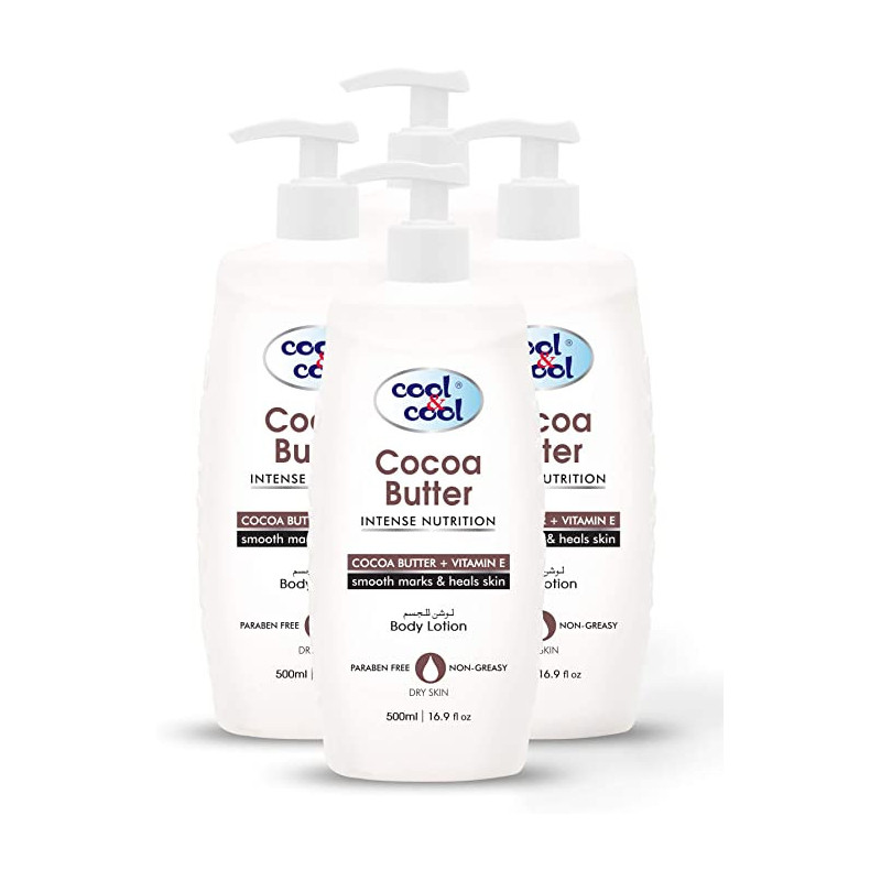 Cool & Cool Body Lotion Cocoa Butter 500ml Pack of 4