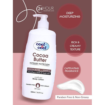 Cool & Cool Body Lotion Cocoa Butter 500ml Pack of 4