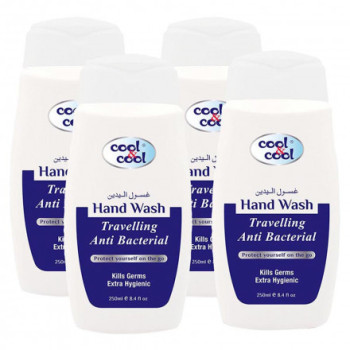 Cool & Cool AntiBacterial Hand Wash Travelling 250ml x4
