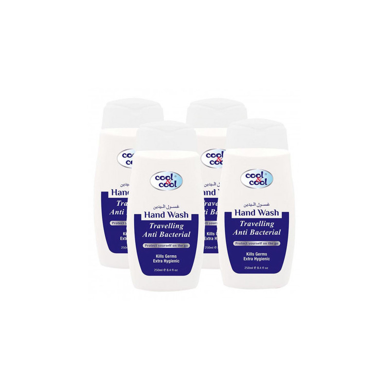 Cool & Cool AntiBacterial Hand Wash Travelling 250ml x4