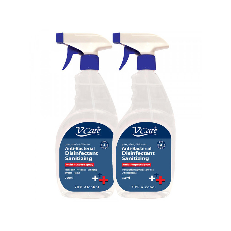 VCare Antibacterial Multipurpose Spray 750ml Pack of 2