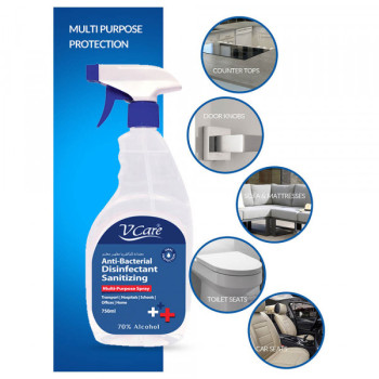 VCare Antibacterial Multipurpose Spray 750ml Pack of 2