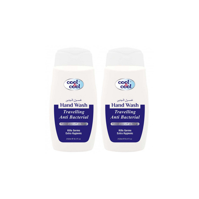 Cool & Cool AntiBacterial Hand Wash Travelling 250ml x2