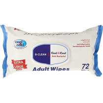Cool & Cool Extra Large Size Adult Cleaning Wipes 72 Sheets