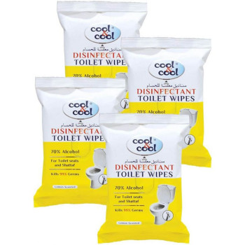 Cool & Cool Disinfectant Toilet Wipes 20s Pack of 4