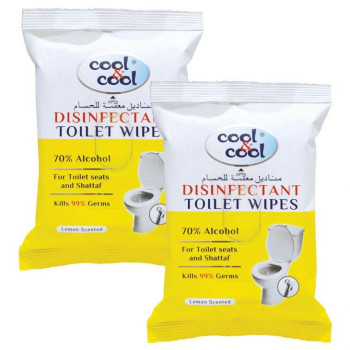 Cool & Cool Disinfectant Toilet Wipes 20s Pack of 2
