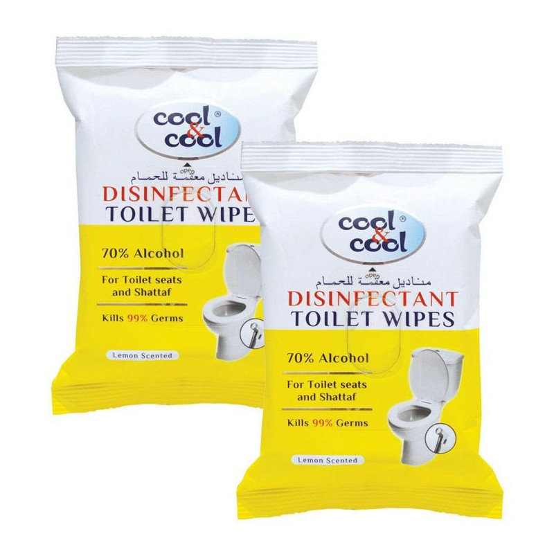Cool & Cool Disinfectant Toilet Wipes 20s Pack of 2
