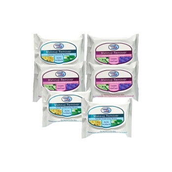 Cool & Cool Make Up Removing & Cleansing Wipes 25s x6