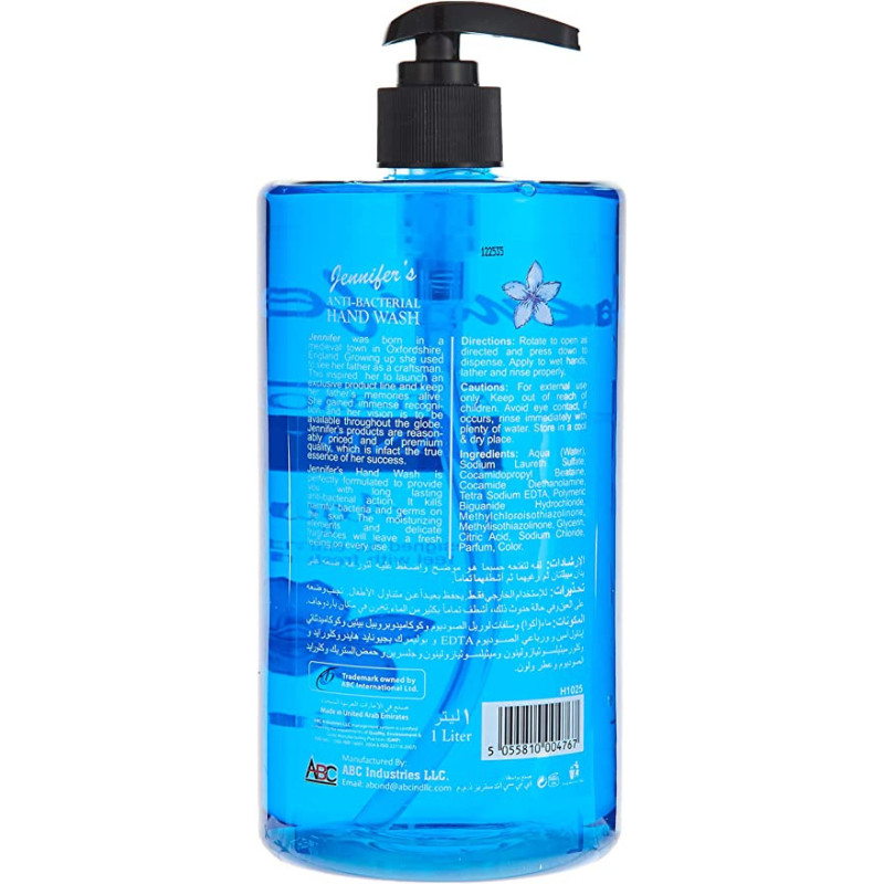 Jennifers Hand Wash Aqua 1.0L Pack of 6