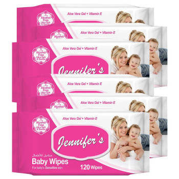 Jennifers Baby Wipes 120s Pack of 6 720 Sheets