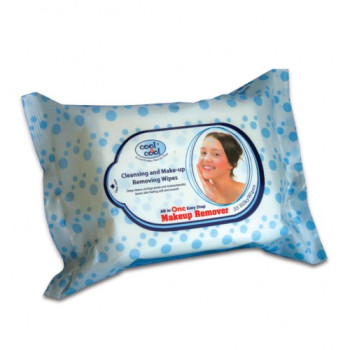 Cool & Cool Make Up Removing & Cleansing Wipes 25s x4