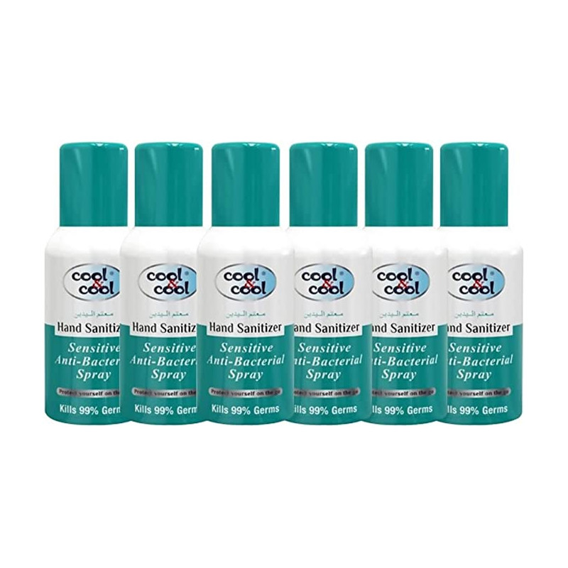 Cool & Cool Hand Sanitizer Sensitive Spray 120ml Pack of 6