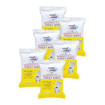 Cool & Cool Disinfectant Toilet Wipes 20s Pack of 6